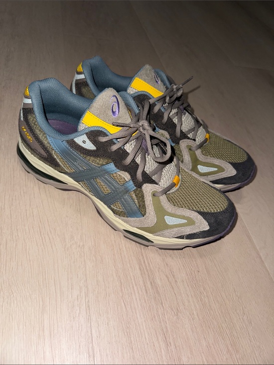 Asics Other - ASICS Men's Olive Green and Gray Athletic Sneakers/Yellow Highlights/Blue Logo